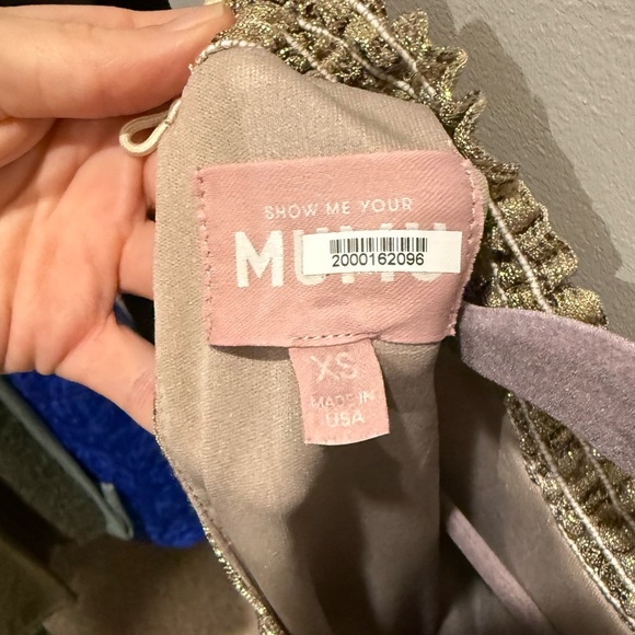 Show Me Your MuMu Russo Ruffle Dress in Glitter Python - Picture 4 of 4